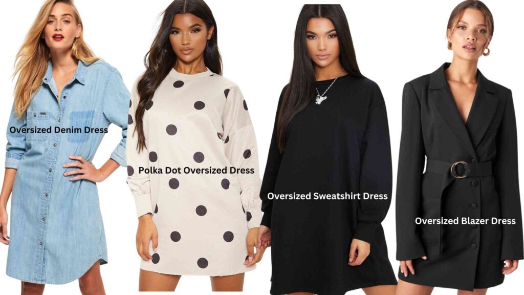 Oversized Denim, Polka Dot, Sweatshirt, Blazer Dresses
