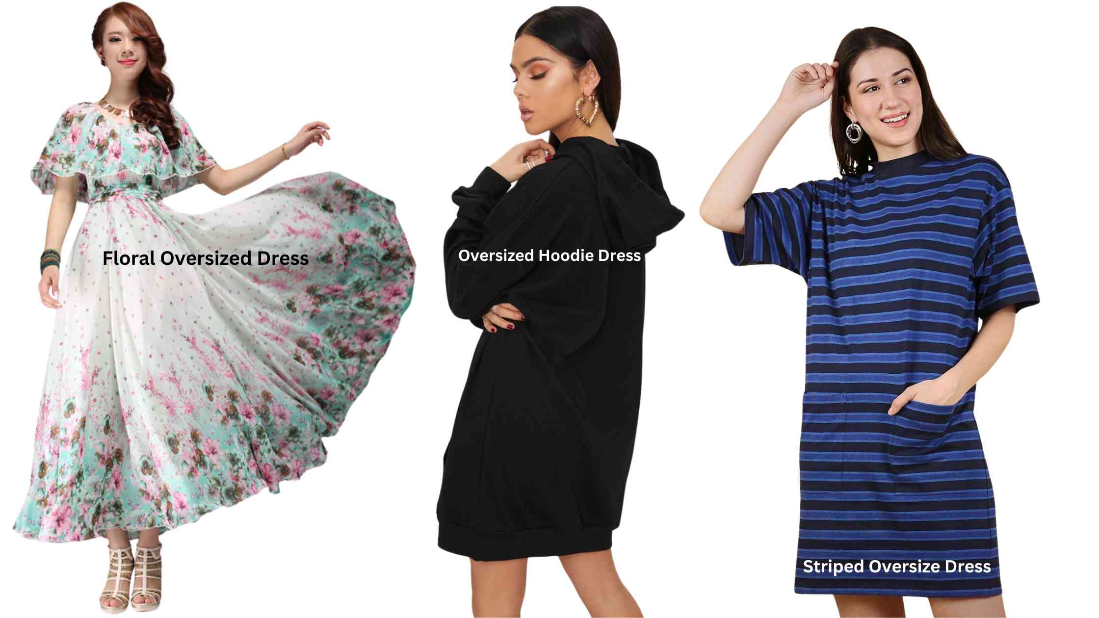 Oversized Floral, Hoodie , Striped Dresses