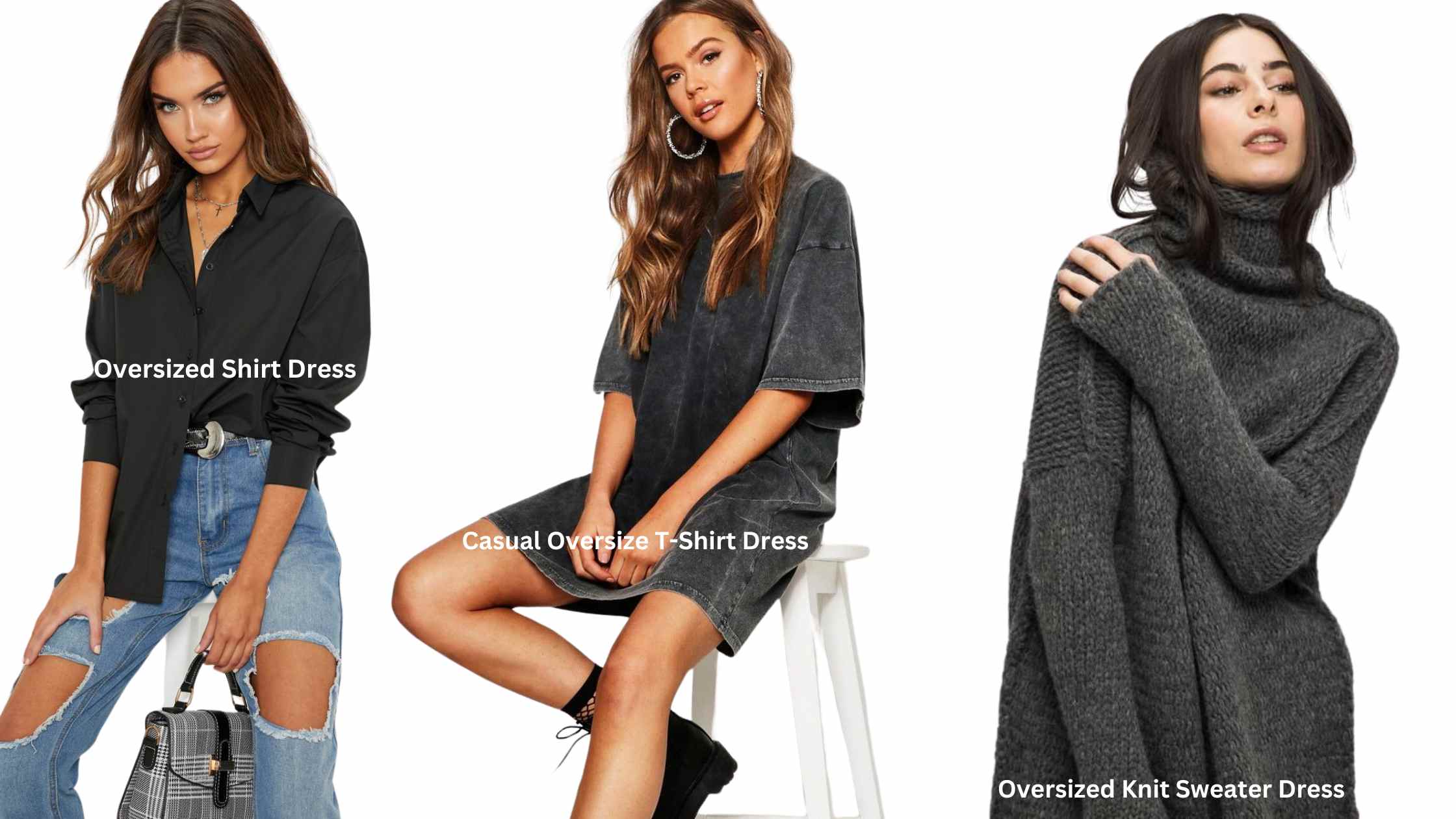 Oversized Shirt, T-Shirt, Knit Sweater Dresses